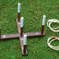 Rustic Ring Toss Game with Wooden Base and 6 Rope Rings