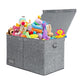 Foldable Large Toy Box Chest with Lid Linen Grey Toy Storage Organizer
