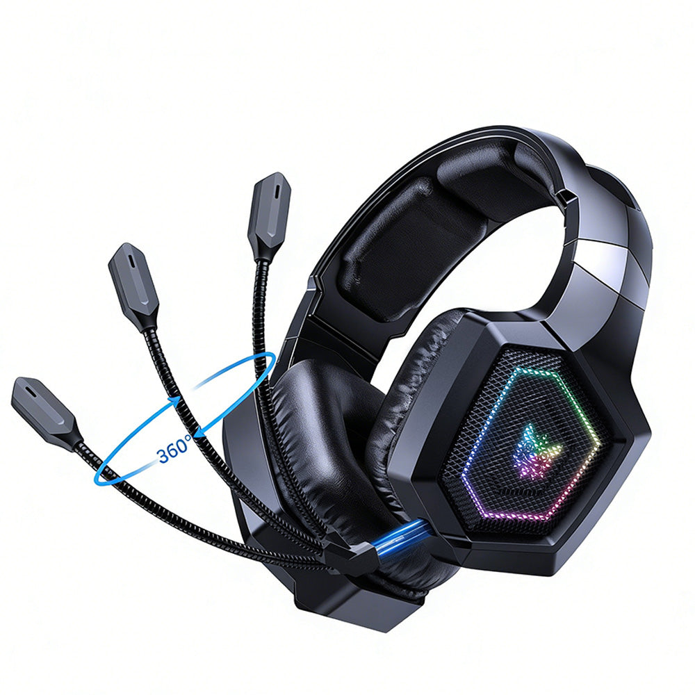 2.4GHz Wireless Gaming Headset Mic Headphone Stereo Surround Microphone for PC