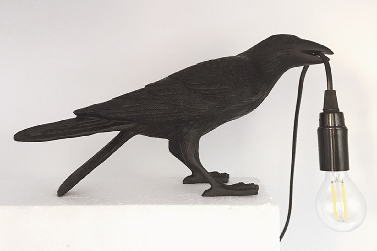 USB Crow Lamp Gothic Lamp Halloween Decor for Bedside Bedroom