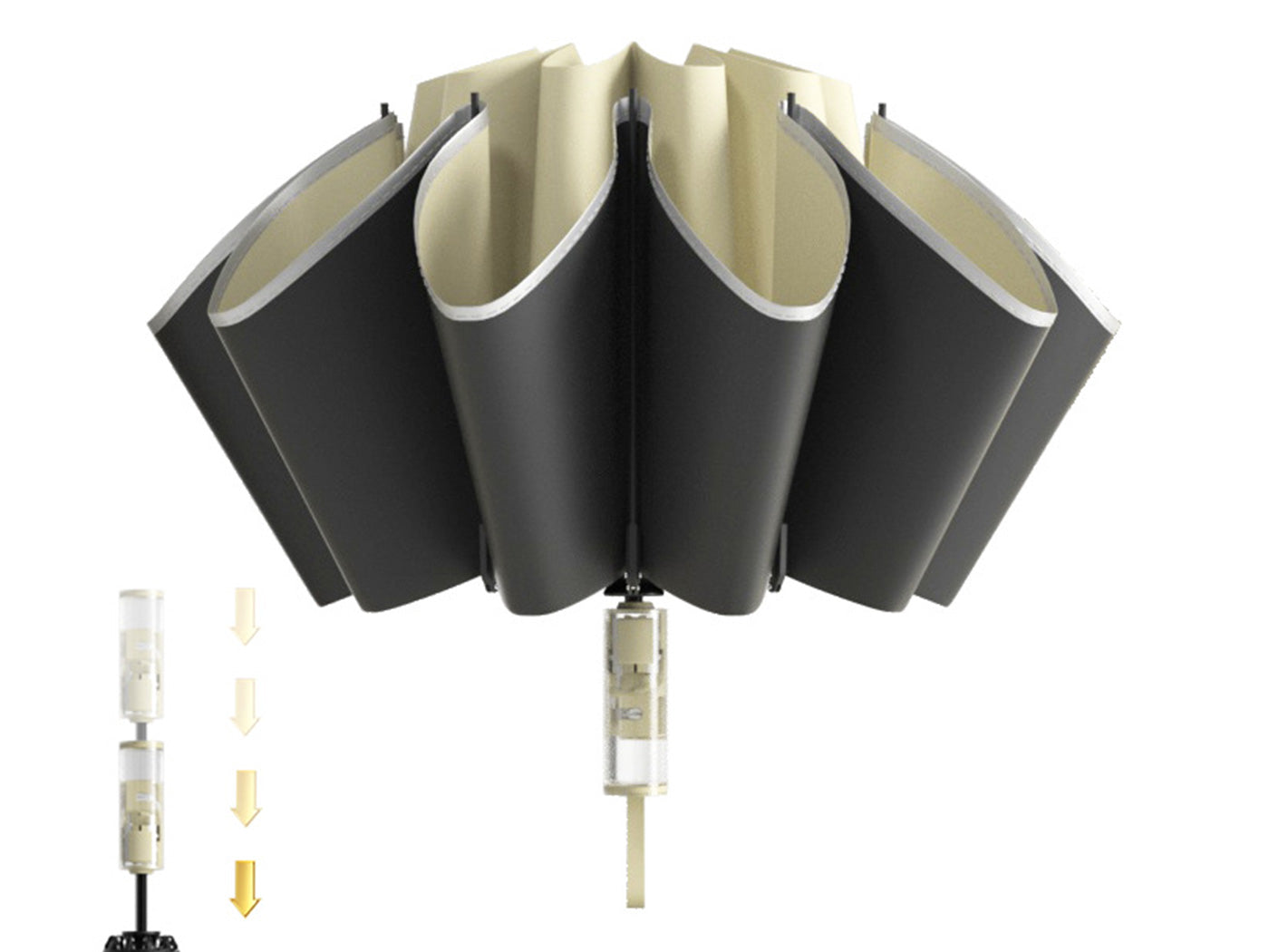 Easy Close Inverted Umbrella Compact Automatic Umbrella with Reflective Stripe