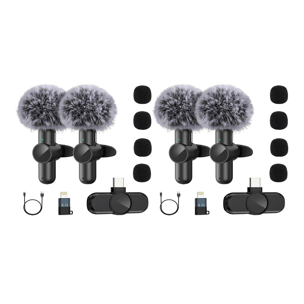 2 Pairs Lavalier Wireless Microphone-Lighting