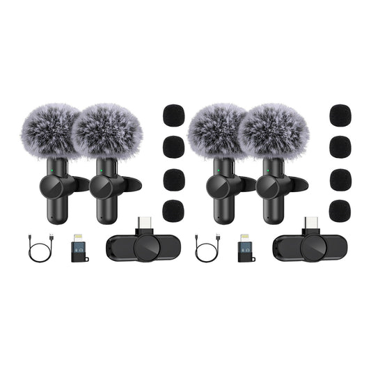 2 Pairs Lavalier Wireless Microphone-Lighting