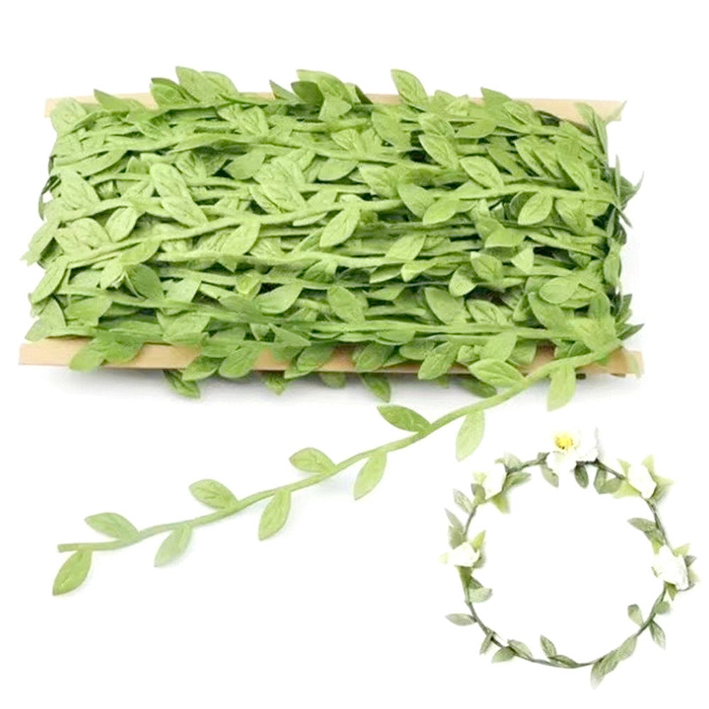 Artificial Willow Leaf Polyester Garland Green Vine for DIY Decoration