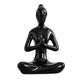 Black Ceramic Yoga Pose Statue Sculpture-Prayer