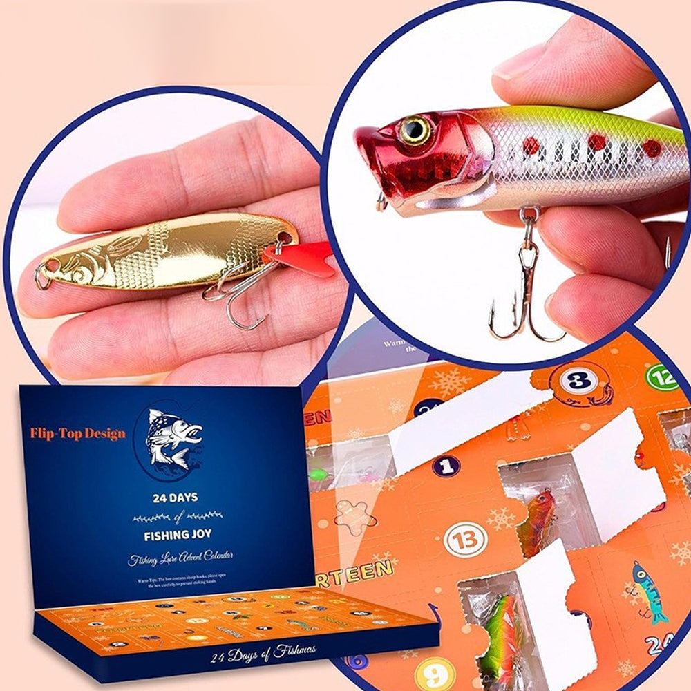 Fishing Advent Calendar 24 Days Christmas Countdown Fishing Lure Tackle Set