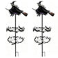 Halloween Witch Wind Spinner Garden Stake Metal Rotating Bat Star Windmill