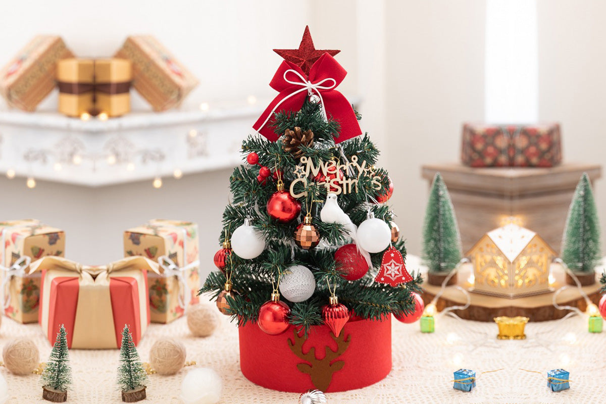 60cm Mini Desktop Christmas Tree with LED Lights Tabletop Ornament