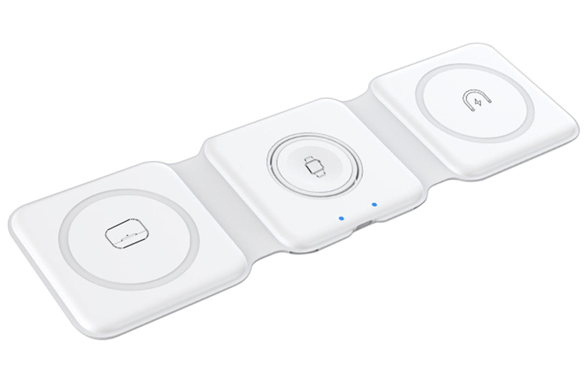 3 in 1 Foldable Wireless Charging Base for iPhone 16 15 14 13 12 Pro Max Plus Apple Watch and AirPods
