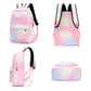 3PCS Boys Girls Gradient Color Backpack Set School Backpack Lunch Bag Pencil Case