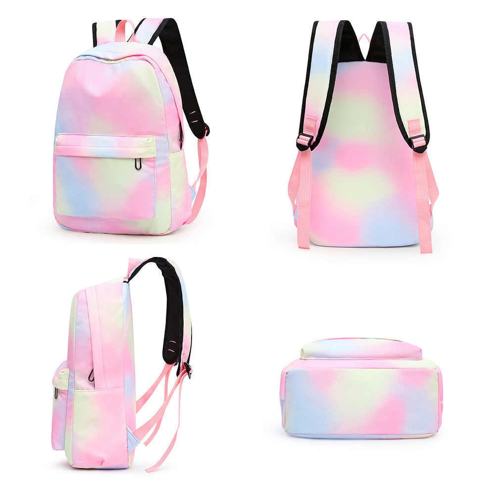 3PCS Boys Girls Gradient Color Backpack Set School Backpack Lunch Bag Pencil Case