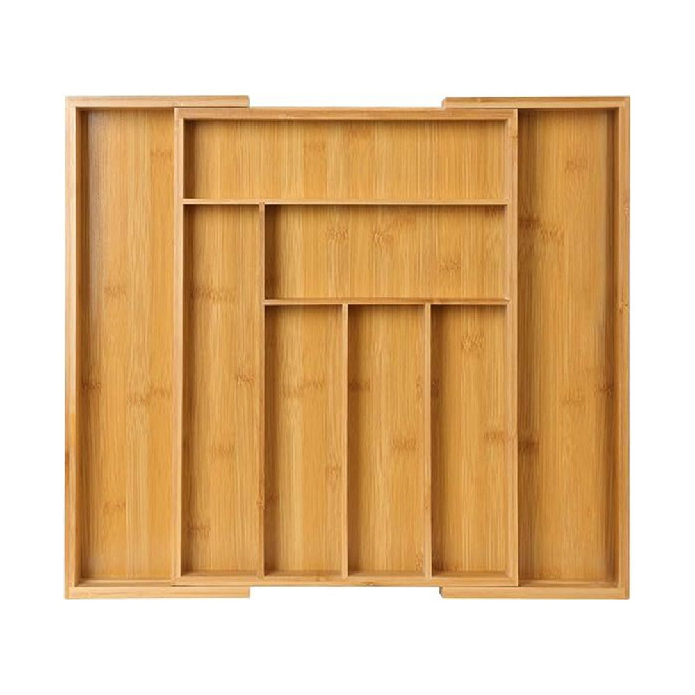 Expandable Bamboo Kitchen Drawer Organizer for Cutlery Utensils Wood Cutlery Tray in Drawer