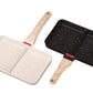 2-Section Grill Pan Dual Zone Non-Stick Grill Pan Frying Pan for Gas and Induction Stoves