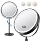 10X Magnifying Makeup Mirror with LED Light Foldable Cosmetic 360 Degree Rotation Mirror
