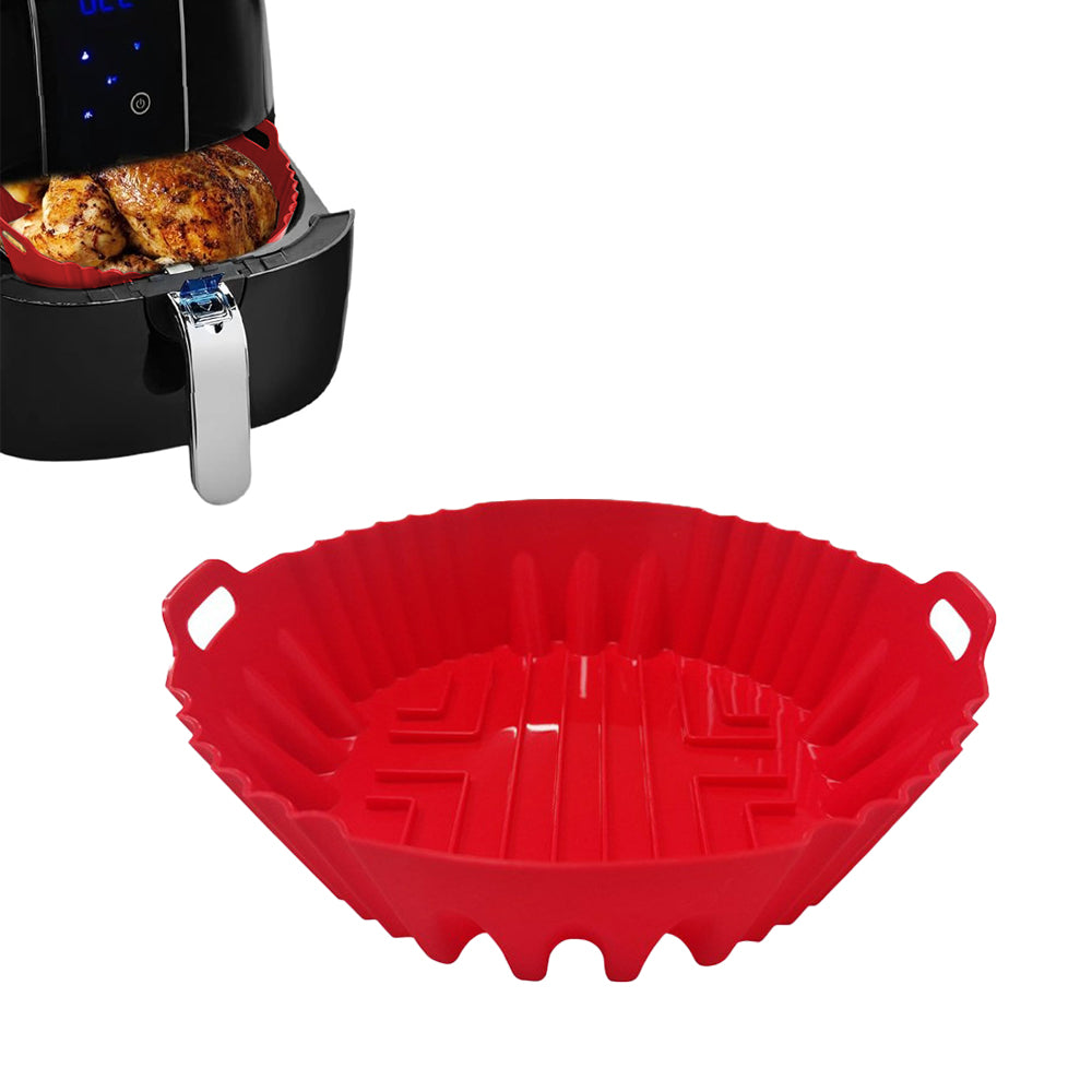Silicone Round Baking Tray Pot with Handle for Air Fryer