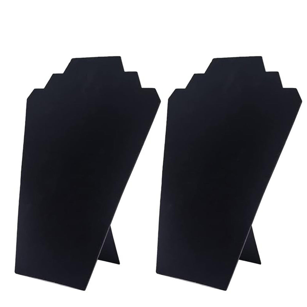 2Pcs Foldable Flannel Necklace Jewelry Bust Display Stands
