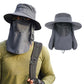 Outdoor Sun Protection Fishing Cap Wide Brim Hat With Neck Flap And Face Cover