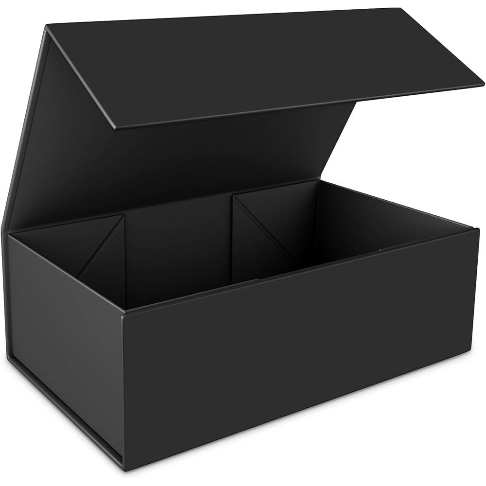 Easy Attached Foldable Cardboard Gift Box for Holiday Packaging-Black