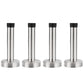 4 Pack Stainless Steel Door Stop Strong Adhesive No-Drill with Rubber Bumper