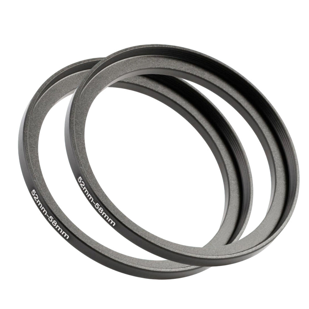 2 Metal Camera Filter Adapter Rings 52mm to 58mm and 52mm to 77mm