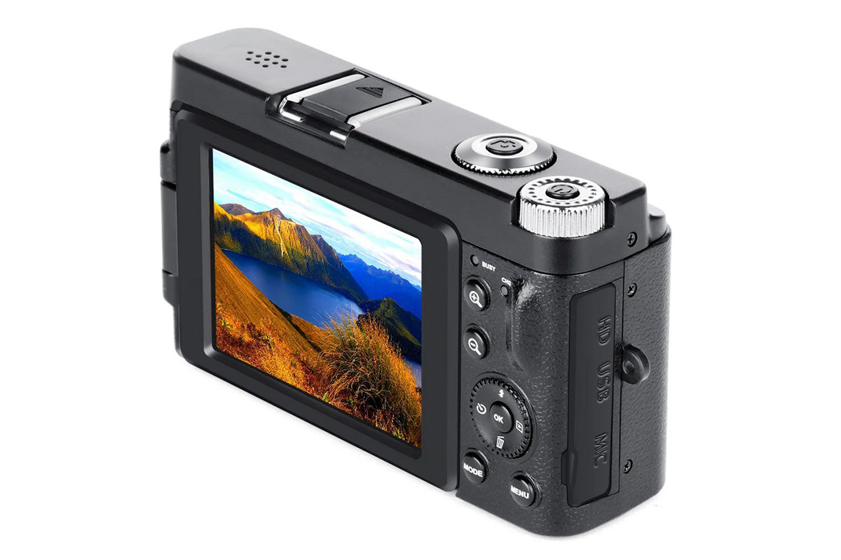 4K Digital Camera 180 Degree Flip Screen 16X Zoom 48MP Autofocus for Outdoor Photography