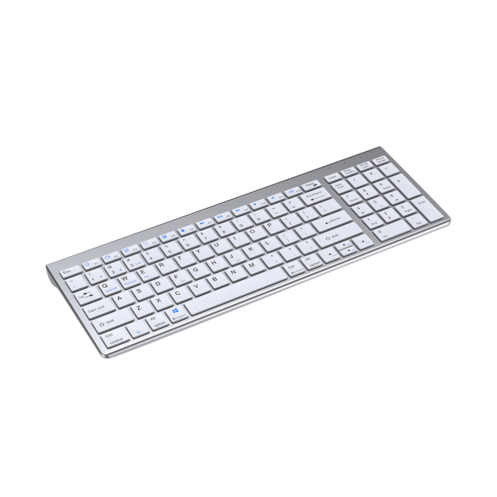2.4G Ultra-Thin Rechargeable Bluetooth Wireless Keyboard Compatible with Multi-Device