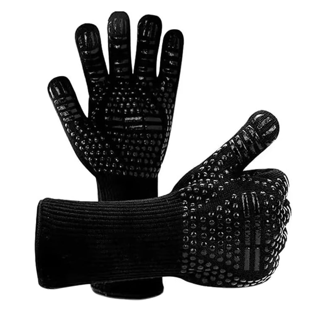 Heat Resistant Oven Gloves Double Sided Silicone Slip Resistant BBQ Gloves