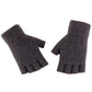 Winter Faux Alpaca Wool Thermal Men Knitted Half-Finger Gloves