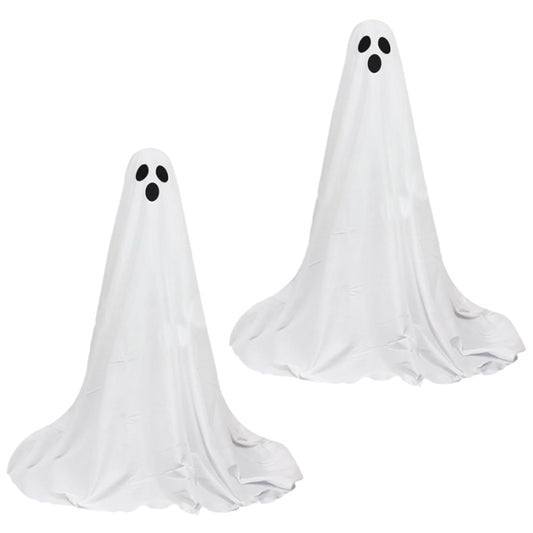 2Pcs Halloween Decoration Spooky Ghost Ornament with String Light