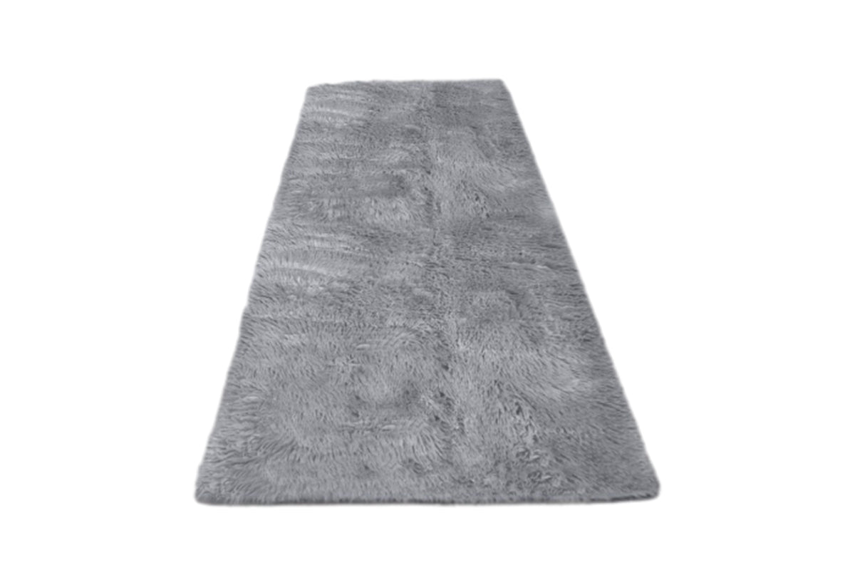 Non Slip Shaggy Bath Mat Ultra Soft Thick Fluffy Pile Non Slip Bath Rug-Grey