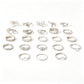 23Pcs Geometric Knuckle Ring Set Gold Silver Stackable Rings for Women