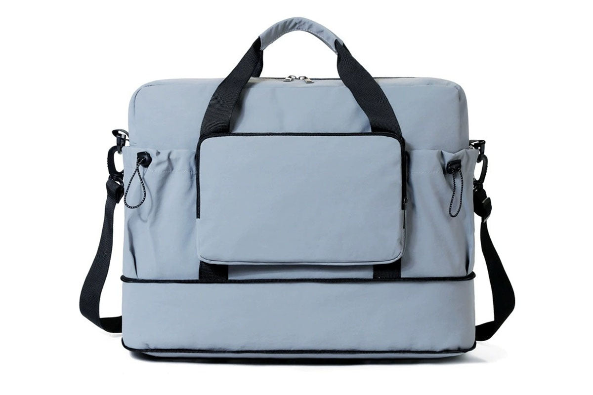 Expandable Travel Duffel Bag Gym Bag with Wet Dry Compartment