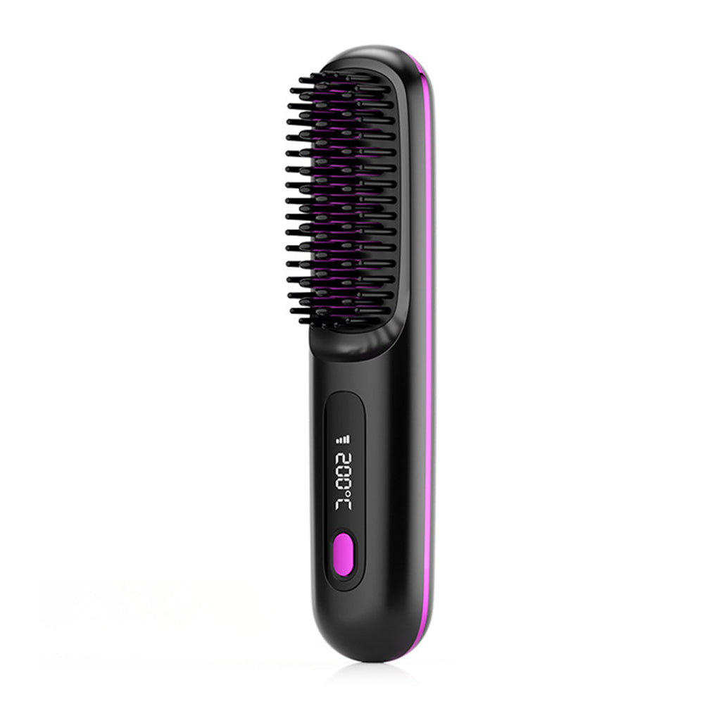 Portable Cordless Hair Straightener Comb with LED Display Negative Ion Heating