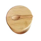 Kitchen Bamboo Salt Cellar with Swivel Lid  for Salt Pepper Sugar Herbs Spice with Spoon