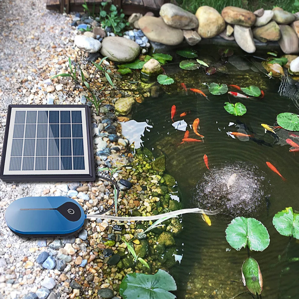 Auto Day and Night Solar Powered USB Oxygenator Air Pump Oxygenator for Fish Pond Pool
