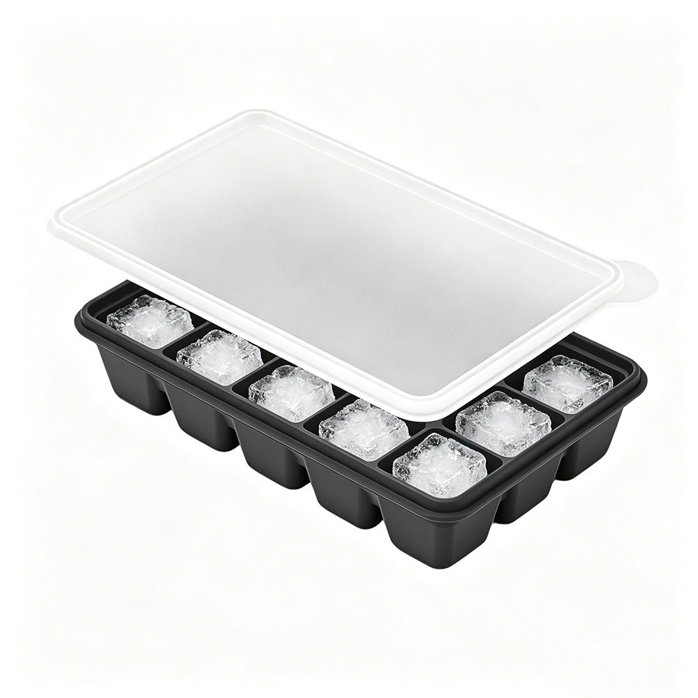 3 Pack Silicone Ice Cube Trays with Lids Large Ice Mold for Freezer