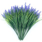 16Pcs Artificial Plants Outdoor Fake Lavender Realistic Plastic Faux Plants for Balcony Patio