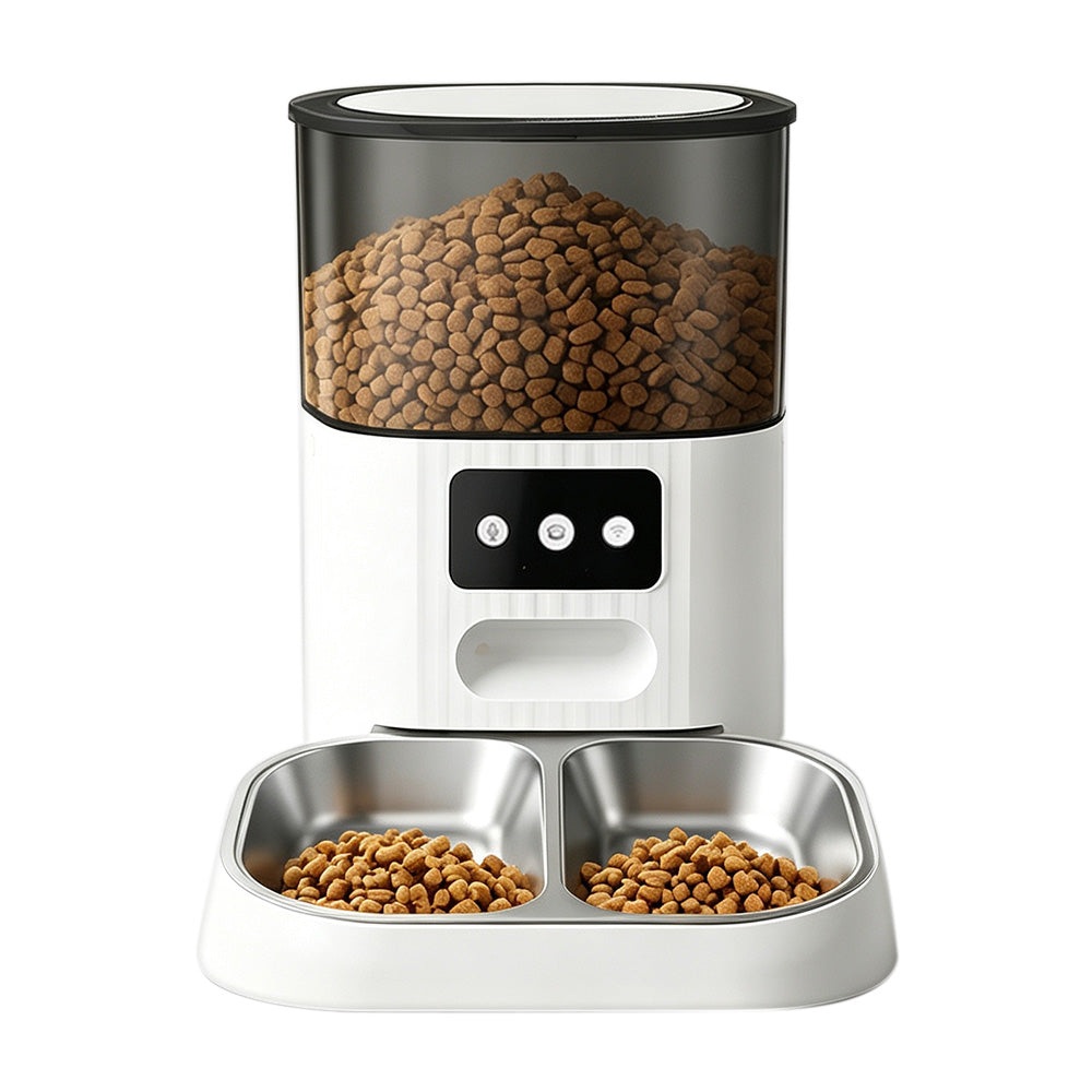 4.5L Automatic Cat Feeders with 2 Bowls Timer Pet Smart Feeder for Dog Cat