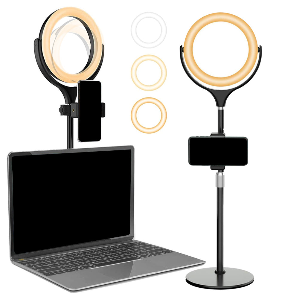 Desk Ring Light with Stand and Phone iPad Holder