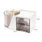 Rotating  Pen Holder with 2 Drawer Multi-Functional