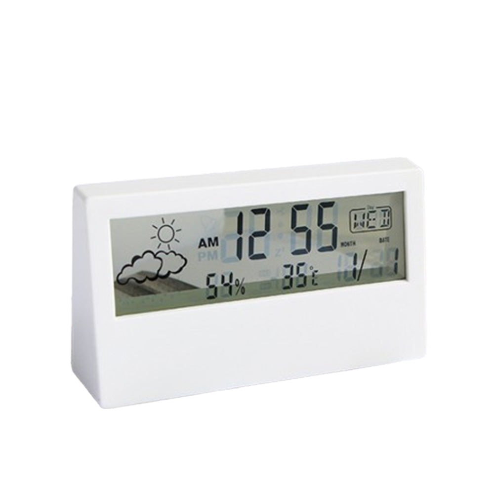 Digital Desktop Clock with Temperature Humidity Display-Transparent