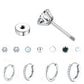 11Pairs Hypoallergenic Stud Hoop Earrings for Women Trendy Silver Hoops Cartilage Earring Stacks Set