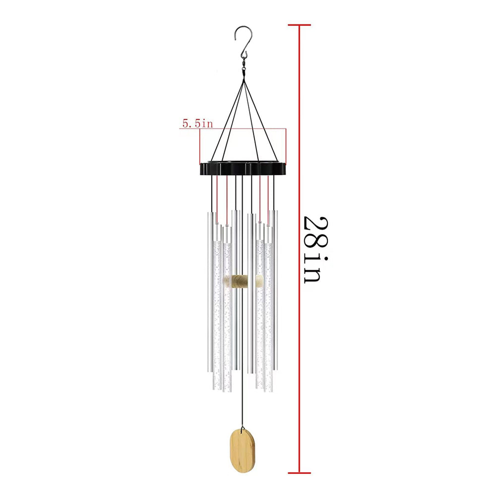 Solar LED Bubble Tube Wind Chime Colour Changing Light Hanging Outdoor Decor