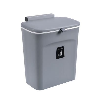9L Kitchen Wall-Mounted Trash Can with Sliding Lid Seamless Sticker