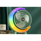 USB Desk Fan with 7Colorful Night Light  Air Circulator Fan