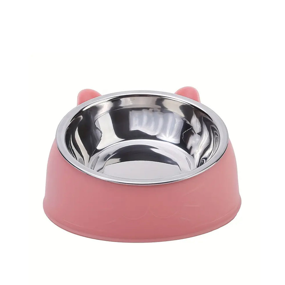 Slanted Stainless Steel Pet Feeder Bowl