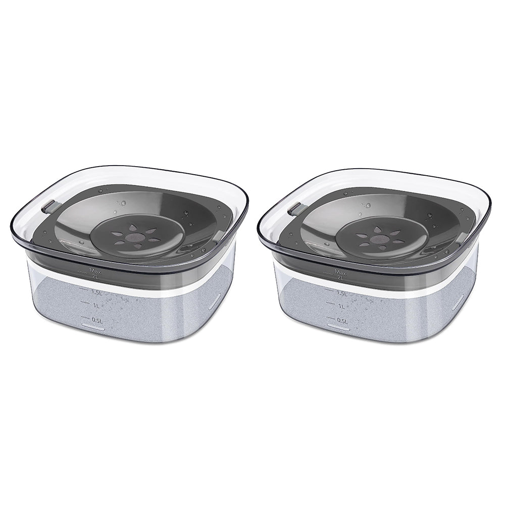 2Pcs 2L Pet No Spill Water Bowl