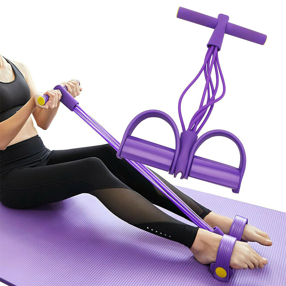 Foot Leg Pedal Resistance Band Puller Rope 6 Tube Pedal Ankle Exercise