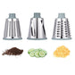 Rotary Vegetable Chopper 3-Blade Cylinder Hand-Cranked Slicer Shredder Grater