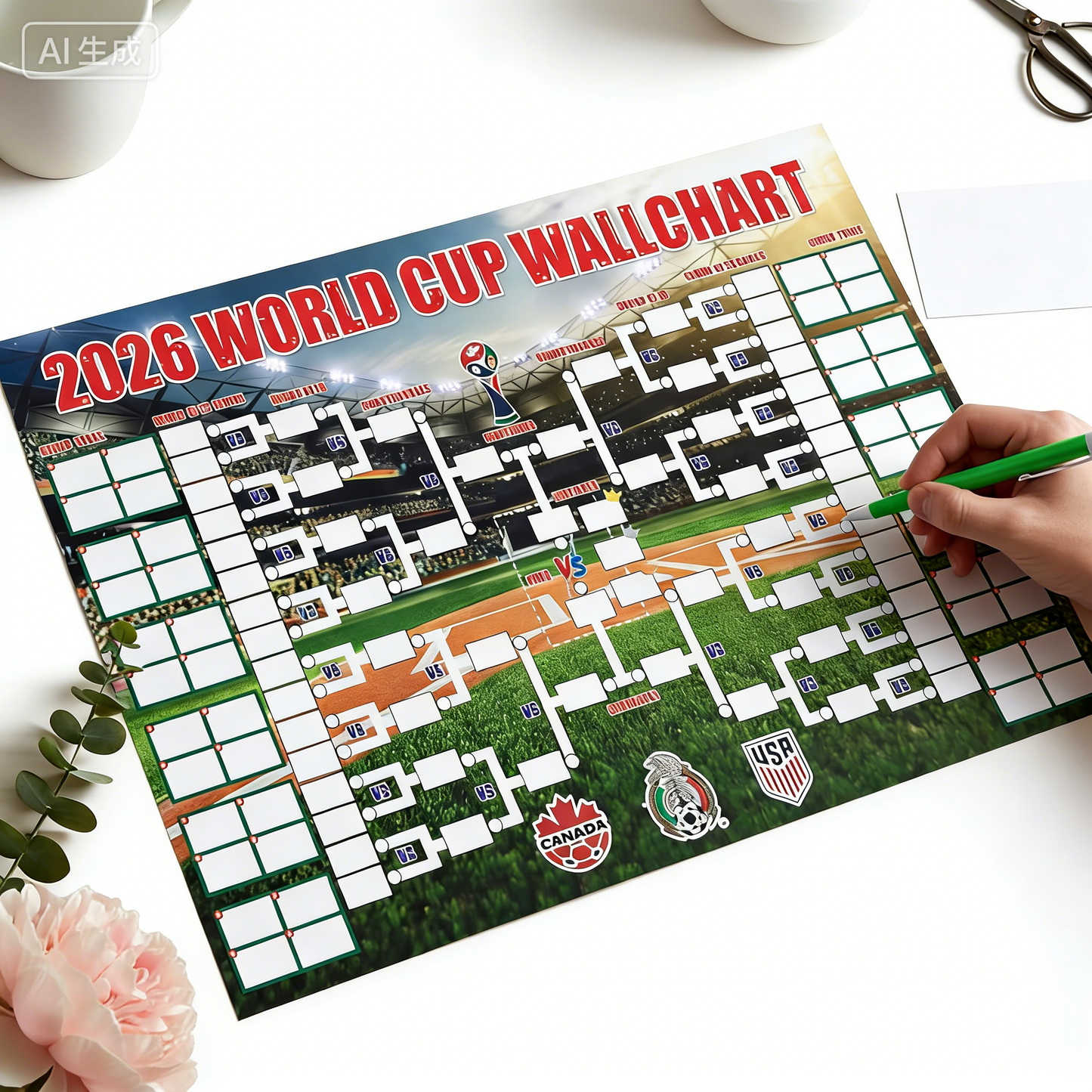 2026 World Cup Backdrop Banner Soccer Party Decoration Fabric Background for Football Theme Event